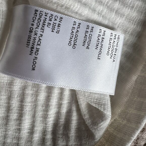 Urban Outfitters Ribbed Crop Tank Top Womens Sz Small White Flowy Beach Boho USA - Picture 6 of 8